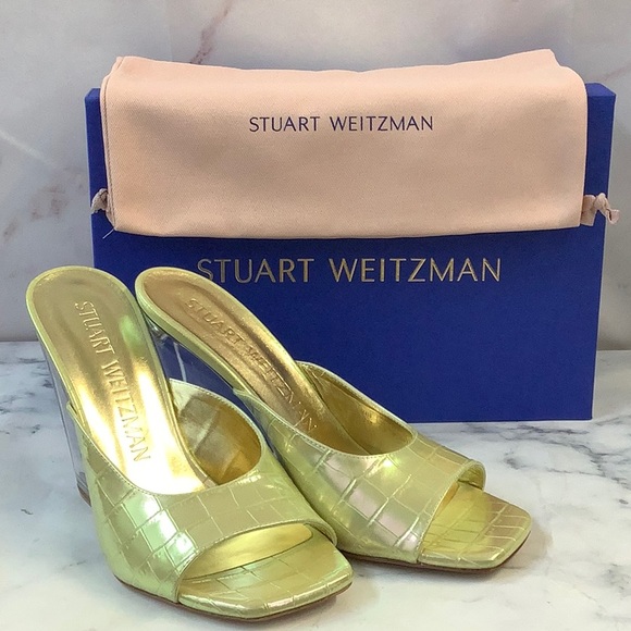 Stuart Weitzman Lucite Wedge Women's Shoe Size 8.5B - Picture 1 of 7